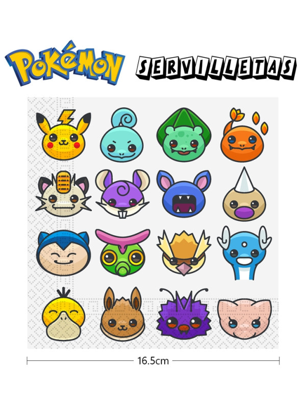 20 Servilletas Pokémon