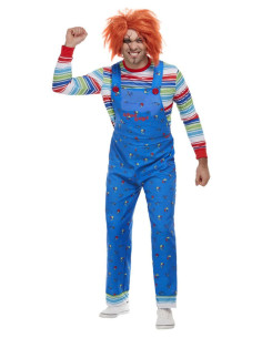 Smiffys Disfraz de disfraz de Chucky para niños pequeños, Azul / Patchwork