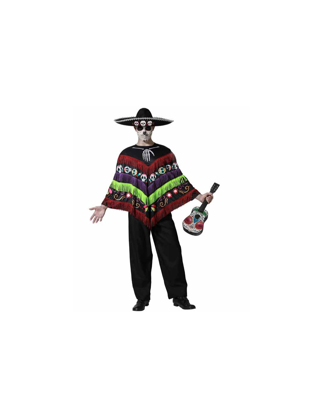 Disfraz adulto Catrin Pancho con pajarita y chaleco impreso ㅤ, Halloween  Disfraz Adulto