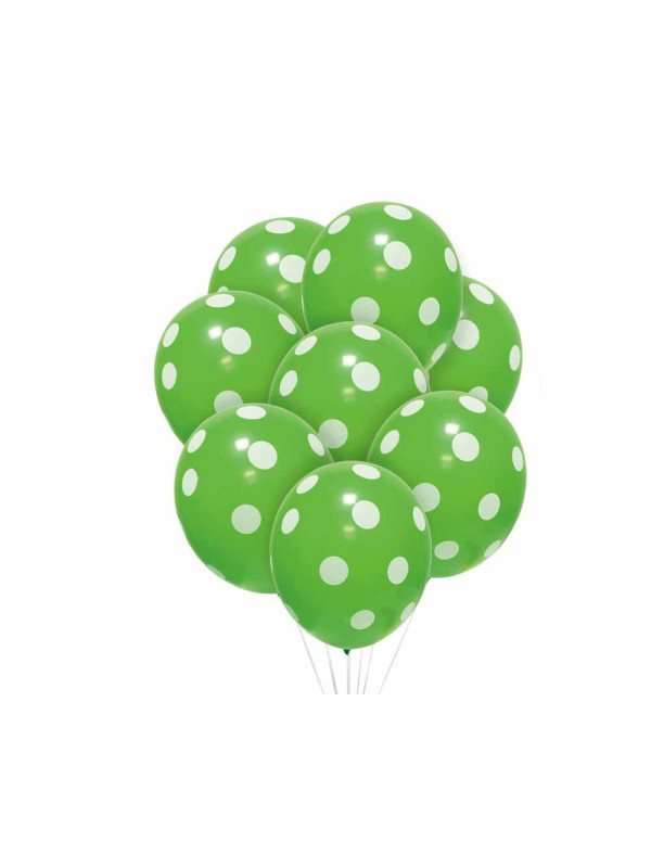 Pack globos lunares verde blanco