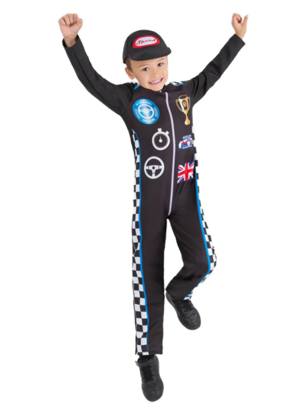 Disfraz De Piloto De Carreras Hapnbcele Para Niños Y Niñas