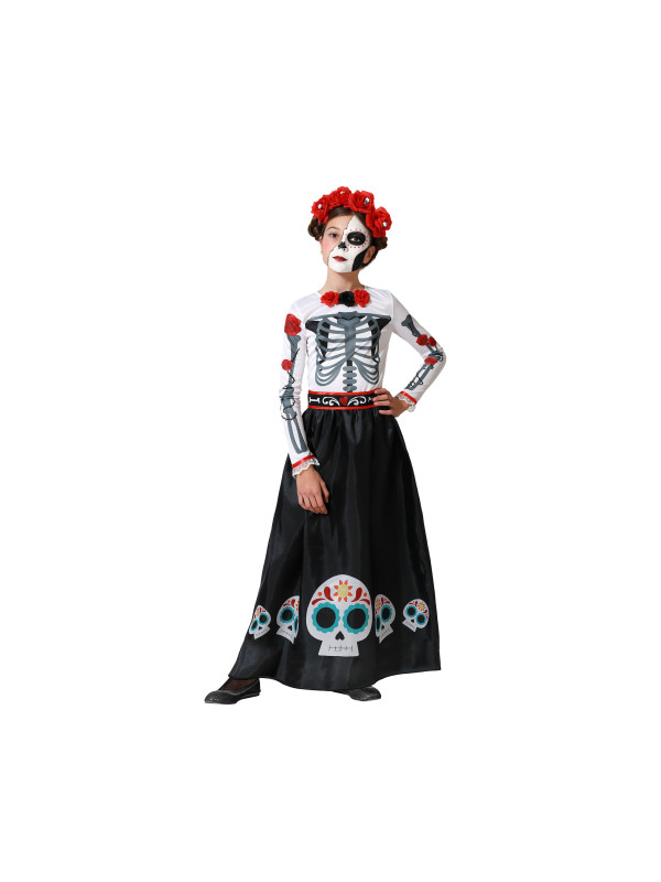 Disfraz esqueleto mejicana niña