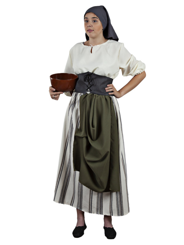 Disfraz granjera medieval para mujer
