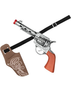 Western Pistola de juguete de vaquero y juego de pistolera con placa de  sheriff y cinturón