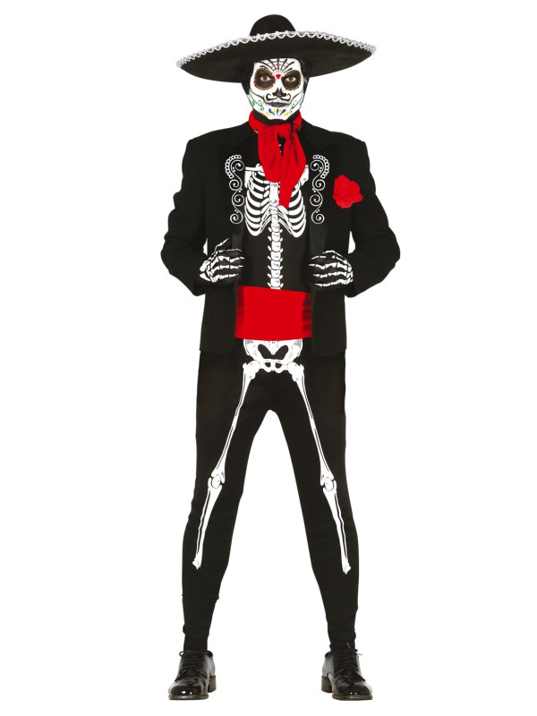 Disfraz esqueleto mejicano catrin adulto