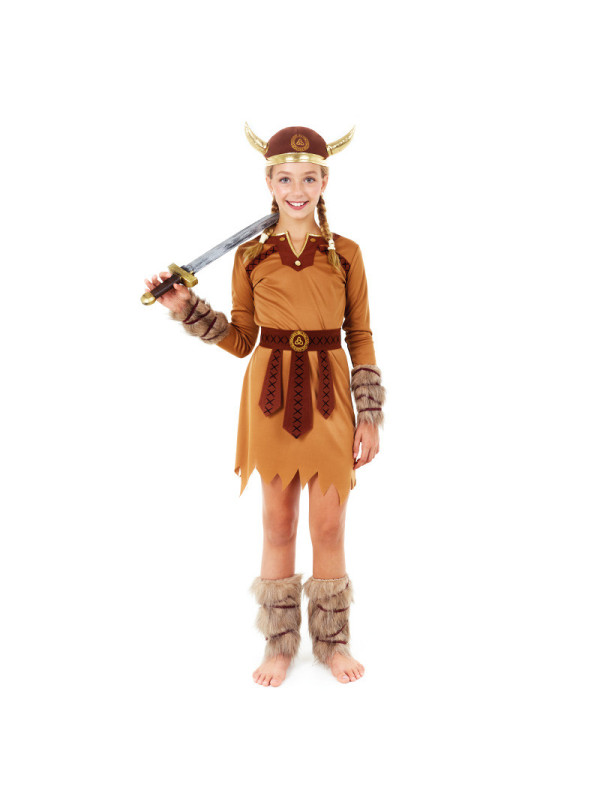 Disfraz vikinga de niña