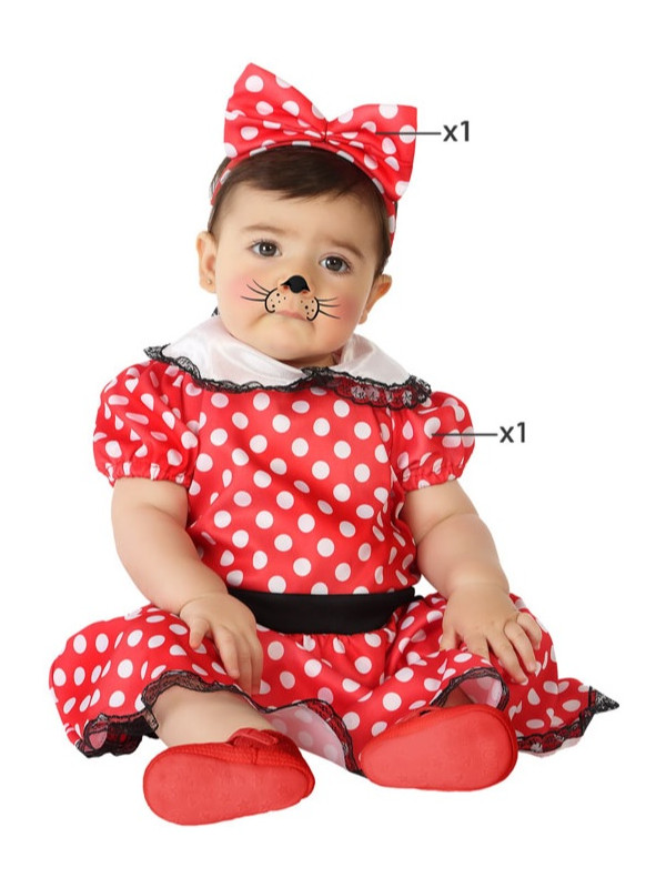 Disfraz vestido ratoncita Minnie para bebé