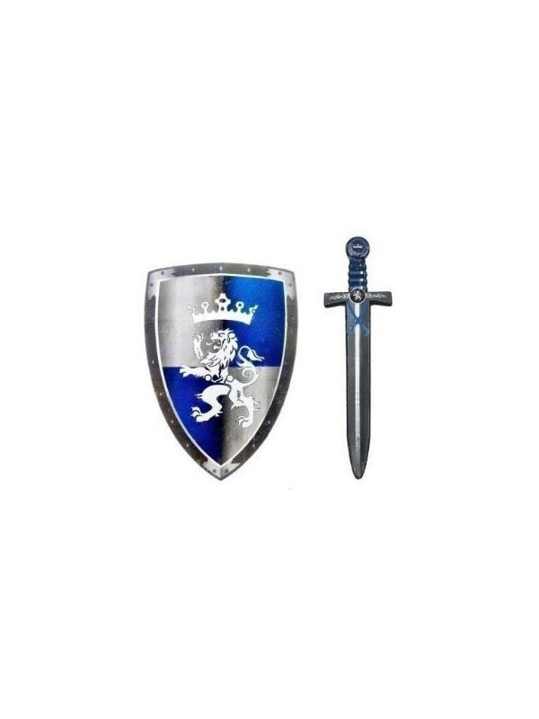 Conjunto escudo y espada león medieval