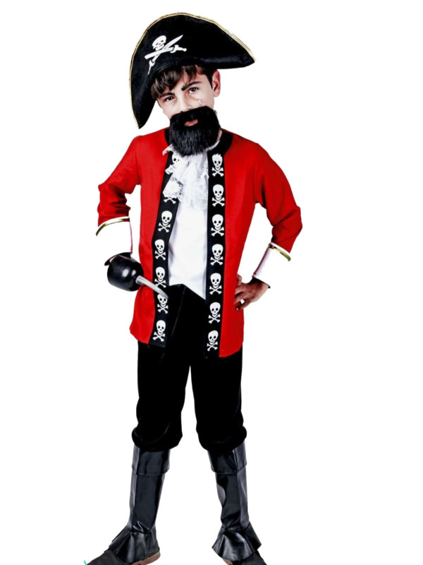 Disfraz pirata rojo infantil